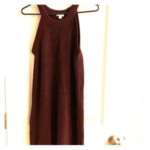 Burgundy Halter Sweater dress